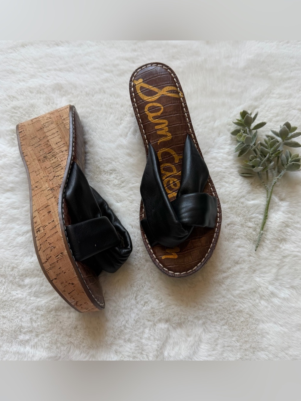 Sam Edelman | EUC - Ramsey Wedges - Size 9 - Black/Cork